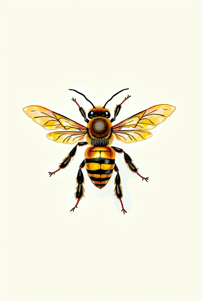 realistic bee scientific drawing watercolor
