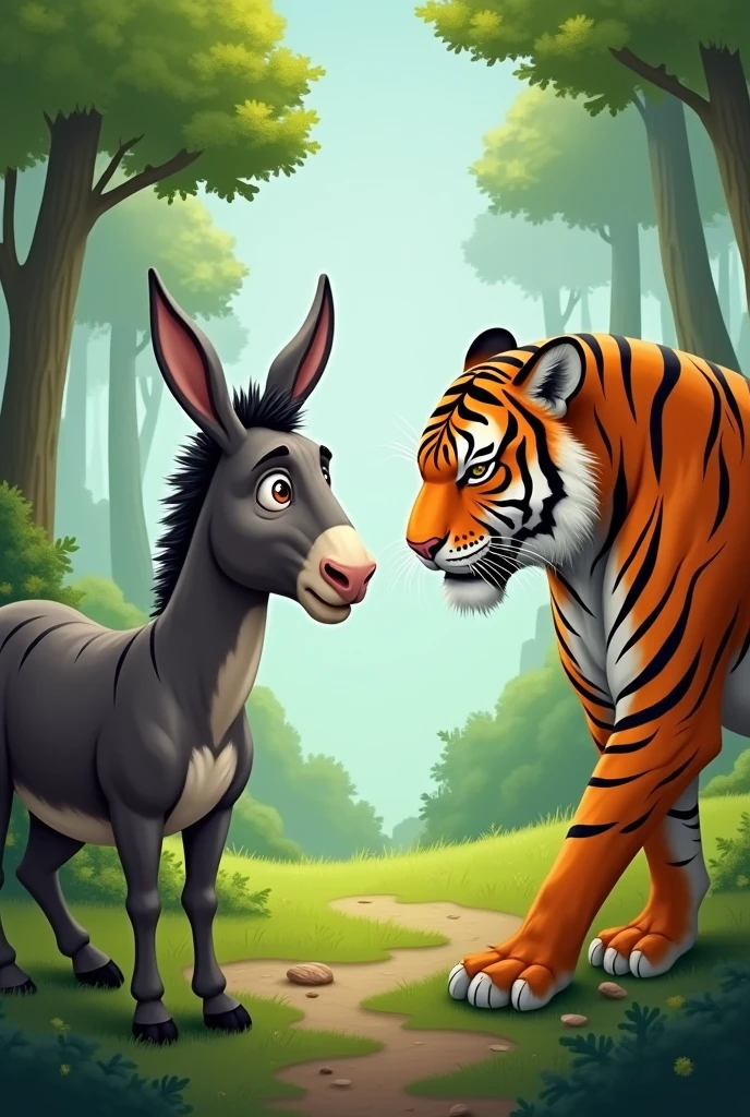 The donkey said to the tiger