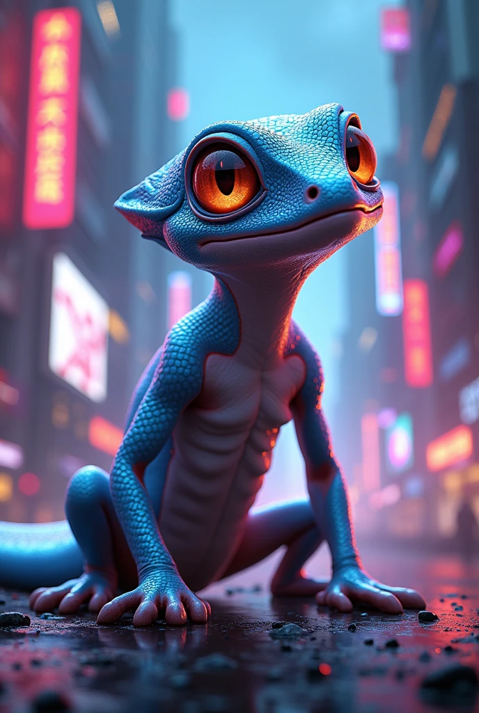 Create gecko avatar, cyberpunk, アニメ, 4K