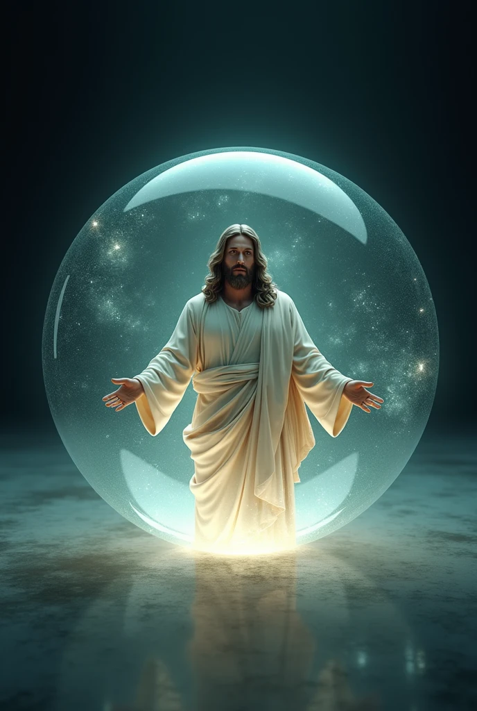 Jesus Christ inside a globe