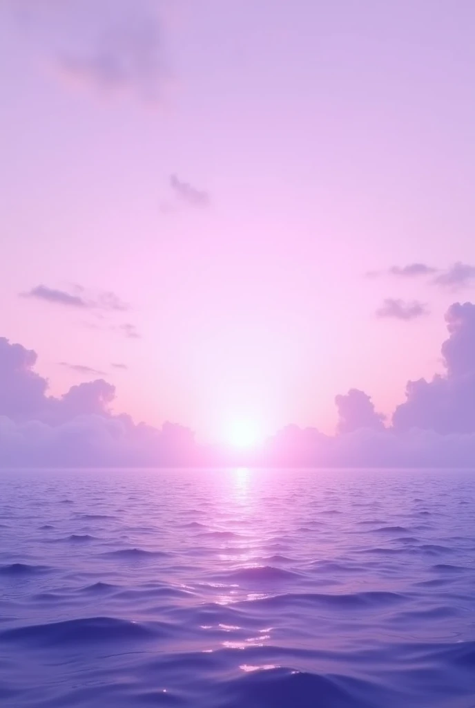This image is、It captures a beautiful landscape with purple sea and sky.。The sun reflects on the water、A bright strip of light is formed。The ocean waves are calm、There are thin clouds floating in the sky。as a whole、The scenery gives a relaxing impression.。Many purple clouds。
Make the sky a little lighter purple。