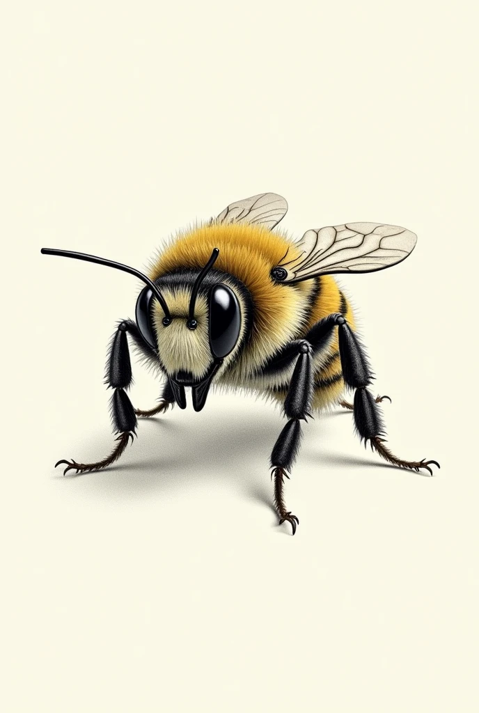 realistic bee sketch style drawing