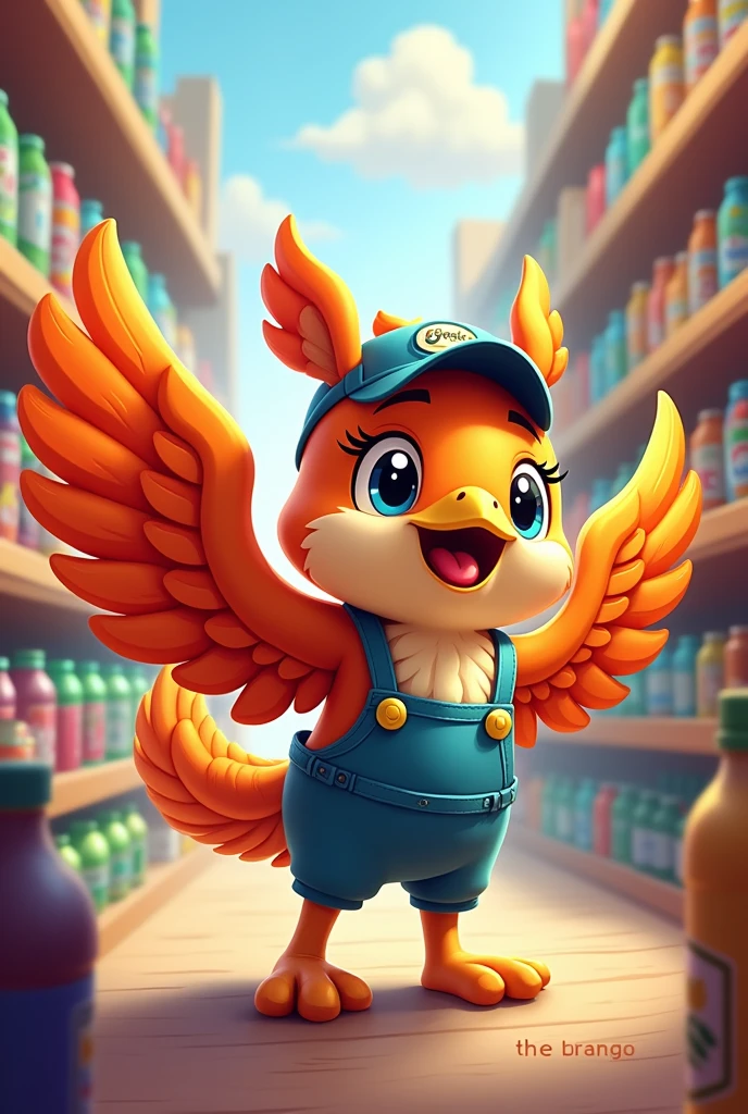 Beverage depot mascot animal with wings 