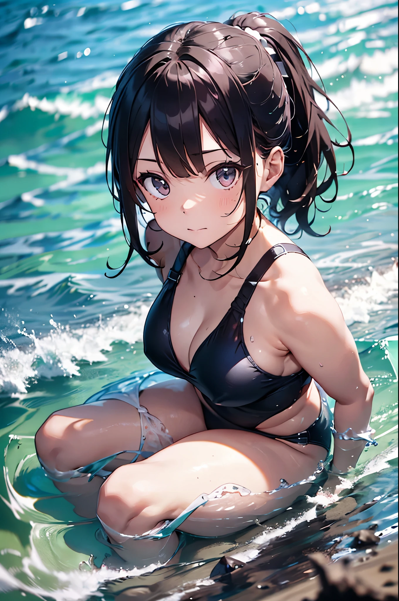 4K,8k,High resolution,Pink Swimsuit、
A pretty young woman,Pink Hair、ponytail、Pink Swimsuit、
(Soft Saturation:1.3), (Fair skin:1.2),
(ultra-Detailed Background, Detailed Background), Bokeh,
break'Smiling portrait.,
When viewed from the front, The composition is symmetrical,
Looking straight at you with serious eyes,
break Swimwear, White Bikini, Center of chest,
Outdoor, Sea surface, null, sunlight,Summer beach, Sandy Beach,
Strong light, Front lighting,
(:1.3), (Cowboy Shot:1.2),
Front brake angle,
View your audience,
Dynamic pose,
sitting on the beach
Wakame seaweed、Wakame seaweed、
Seaweed、Seaweed、Seaweed、Seaweed、Seaweed、Seaweed、Seaweed、