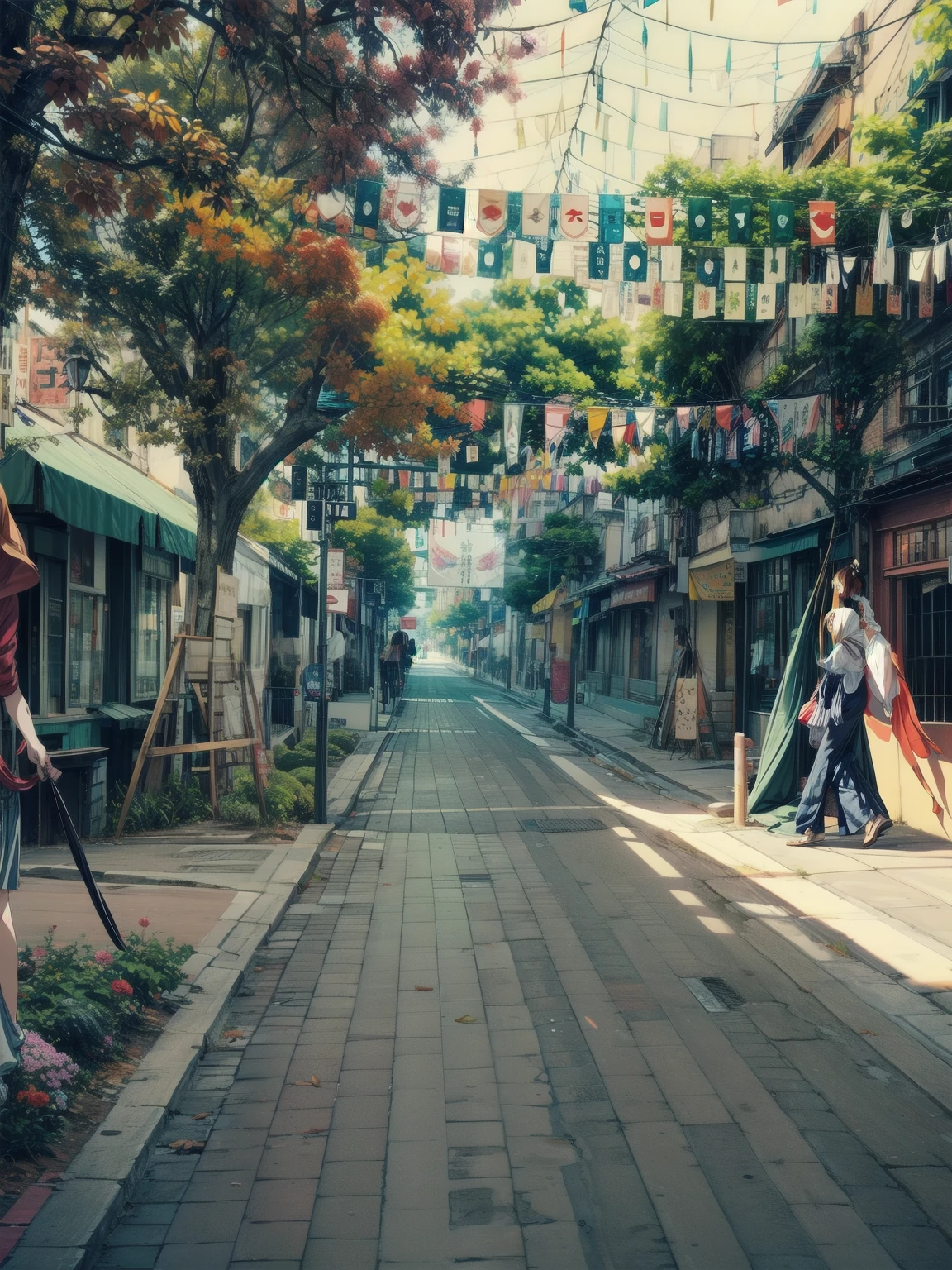 Walk streets, Real anime costume design, Spirited Away, Stretch. detailed, colorful