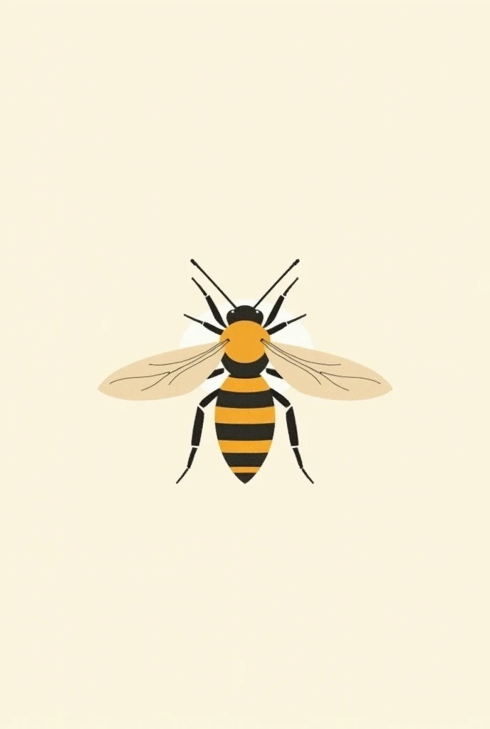 Minimalist bee illustration with stylographs