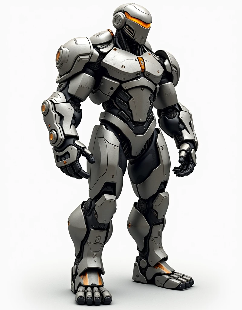 Generate a concept in AI，AI，Half Body，Mecha like Marvel's Hulk full color silver and rust armor, cyberpunk hi tech helmet, Technology，Surreal, white background