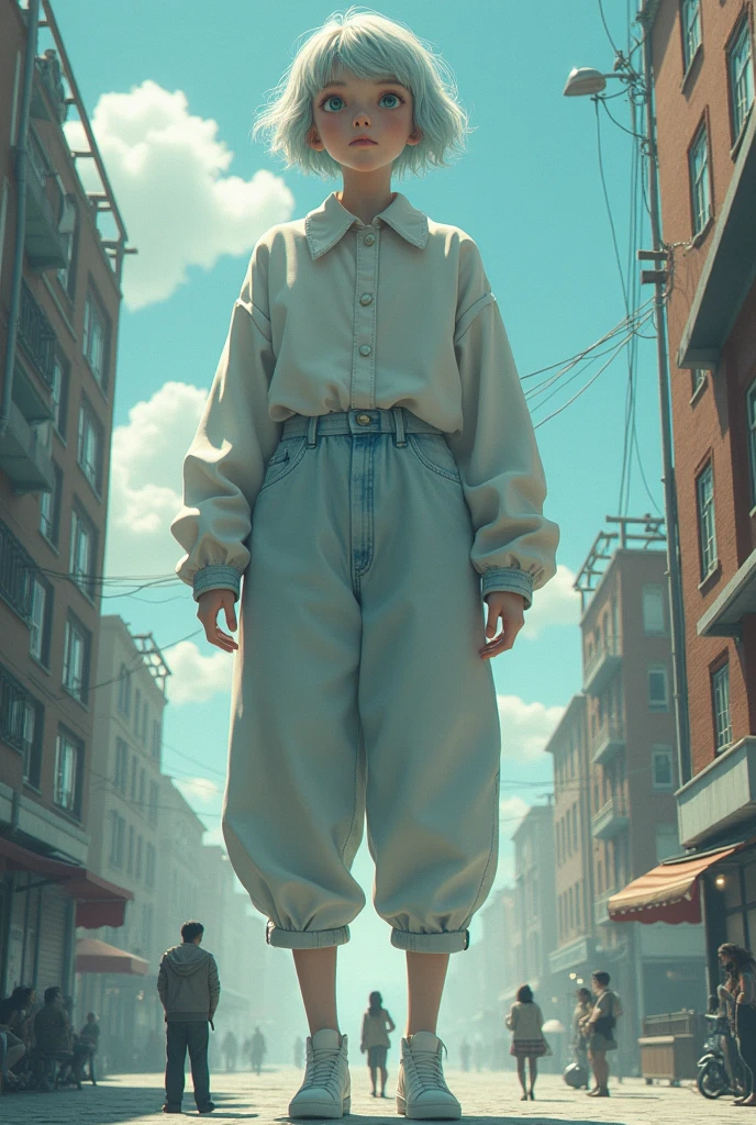 On the sixth day, Snowflake( short hair woman) It measured 18 meters. The situation was becoming increasingly difficult., y Snowflake, who at first had wanted to be tall, She began to feel overwhelmed by her enormous size and the side effects of the elixir..