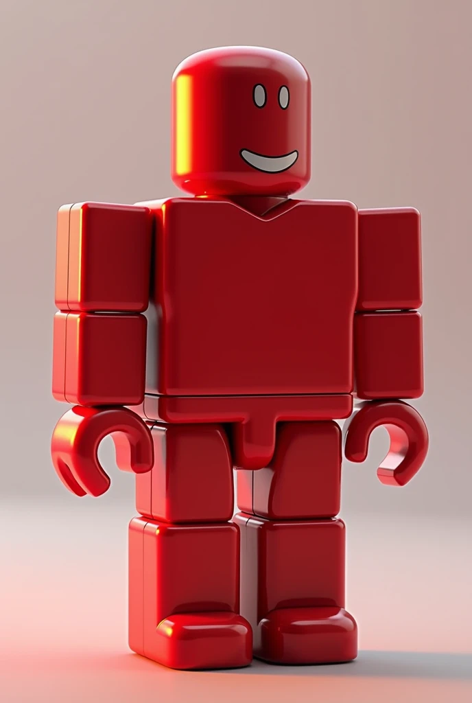 Roblox logo but color red and is 3d, more human like