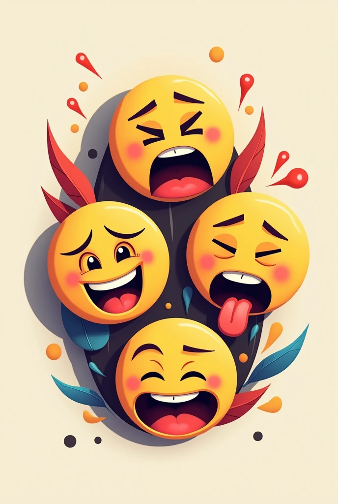 I want an image that has emotion faces that has 5 emoji faces