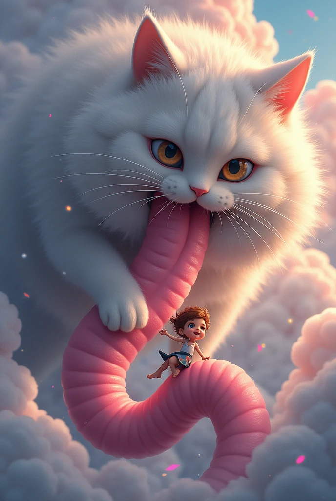A cat giving a a ride on the top of his tongue