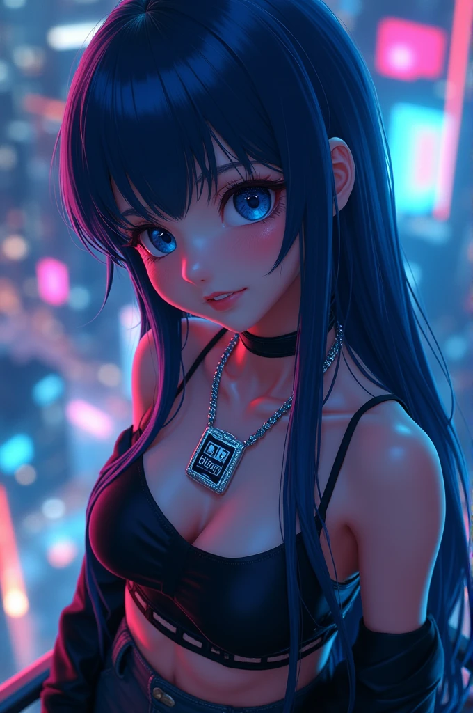 Create an anime woman with big boobs