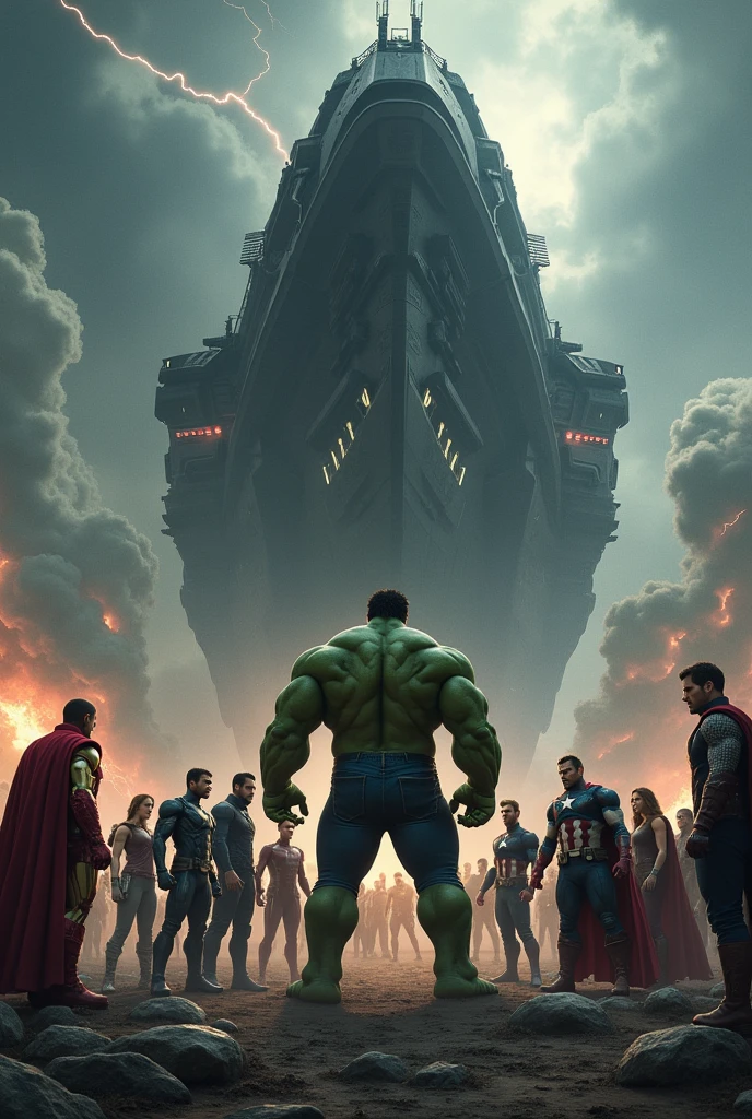 Avangers come war ship help hulk
