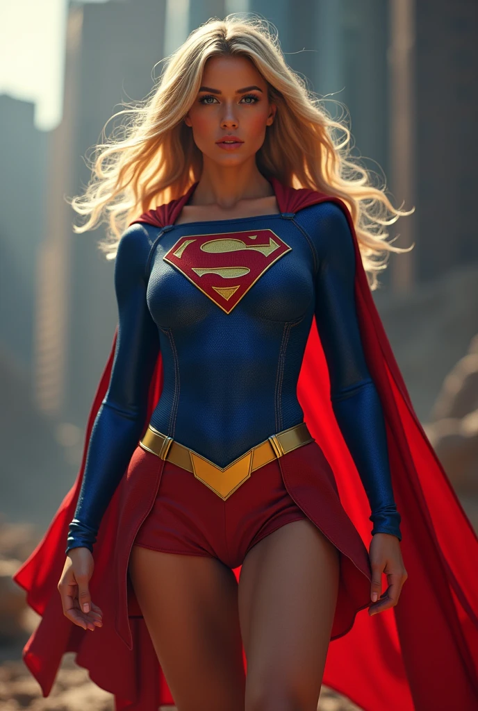 INSANELY SEXY, RIPPED MUSCULAR BUSTY BOOBS SUPERGIRL WEARING THE ORIGNAL FIRST EDITION SUPERGIRL COSTUME.