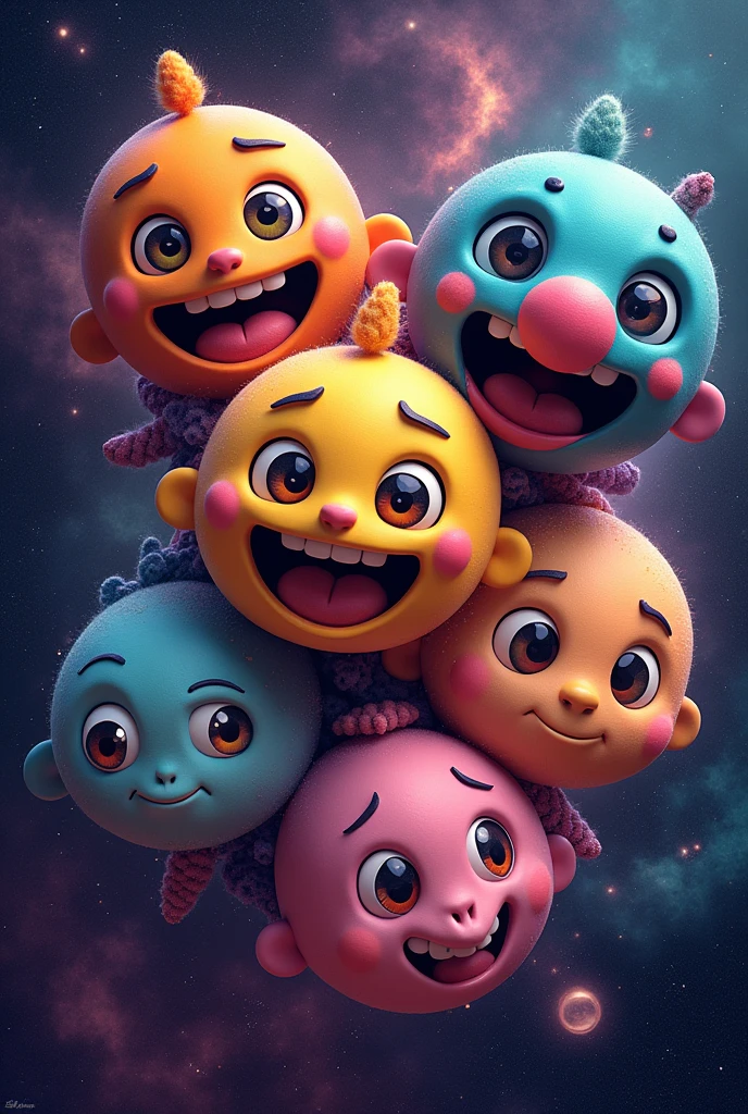 Faces of emotions faces of galactic emoji