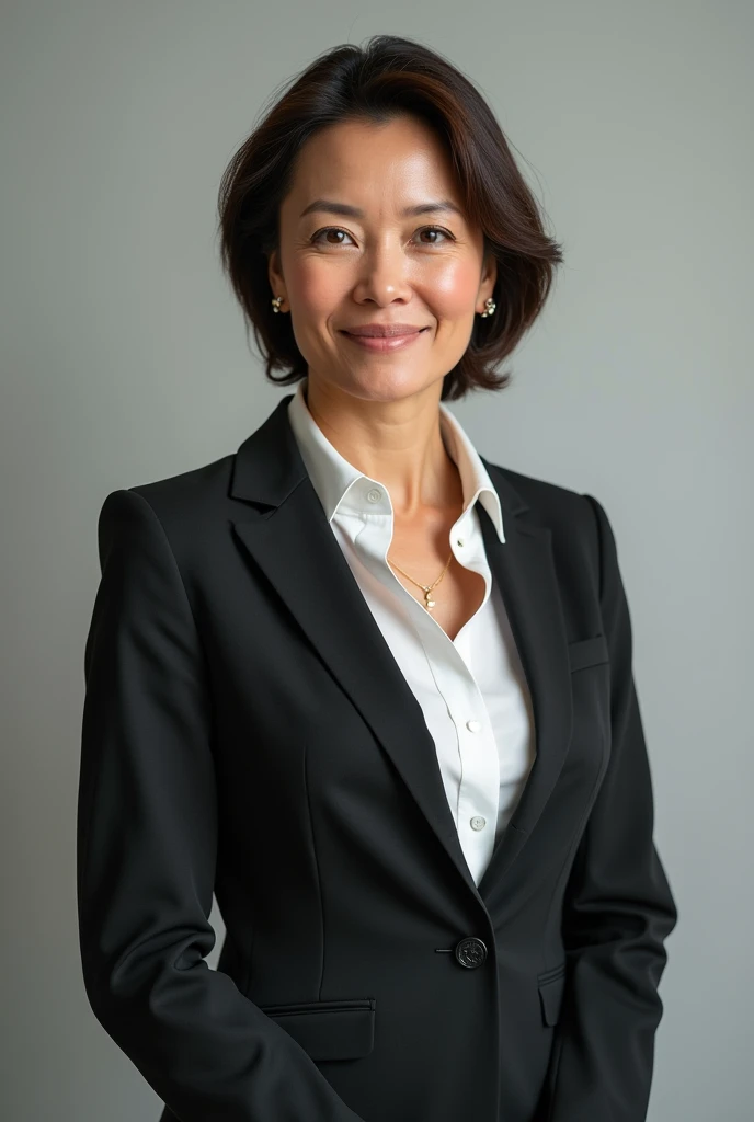 A Portrait of a Woman in his 40s wearing and suit and ties