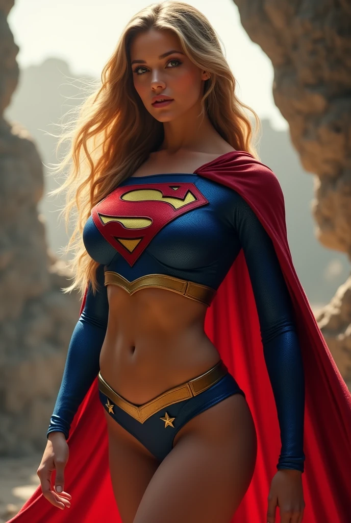 INSANELY SEXY, RIPPED MUSCULAR BUSTY BOOBS TEENAGER WEARING THE ORIGNAL FIRST EDITION SUPERGIRL COSTUME.