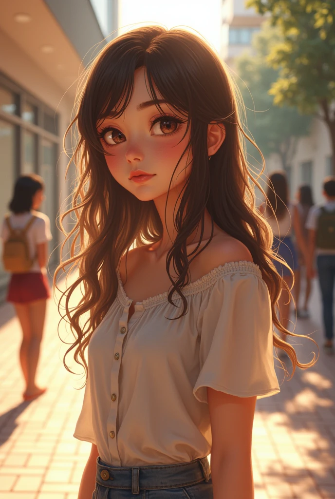 Beautiful high school girl craving love with a boy