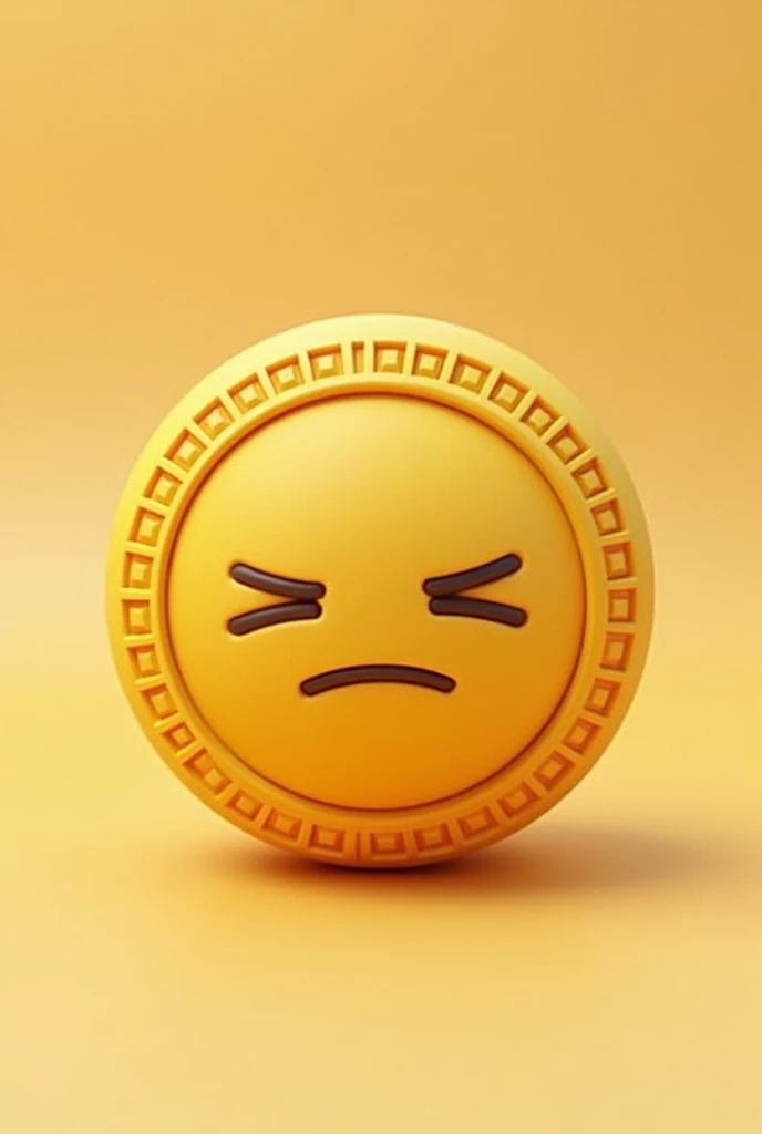 Yellow round emoji with a bored face and an Inca shield