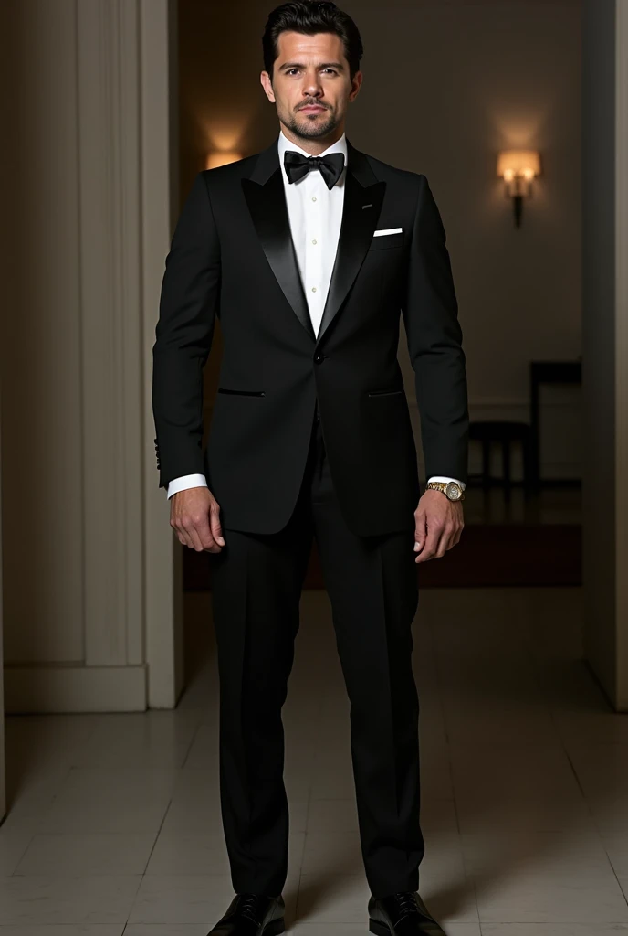 Celebrity in tuxedo