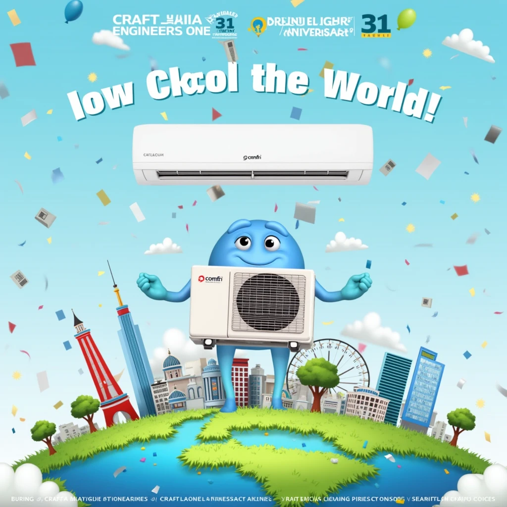 Craft Lanka Engineers (PVT) Ltd company under brand name of Comfri celebrates its 31st anniversary. need a post where air conditioning unit cools the world