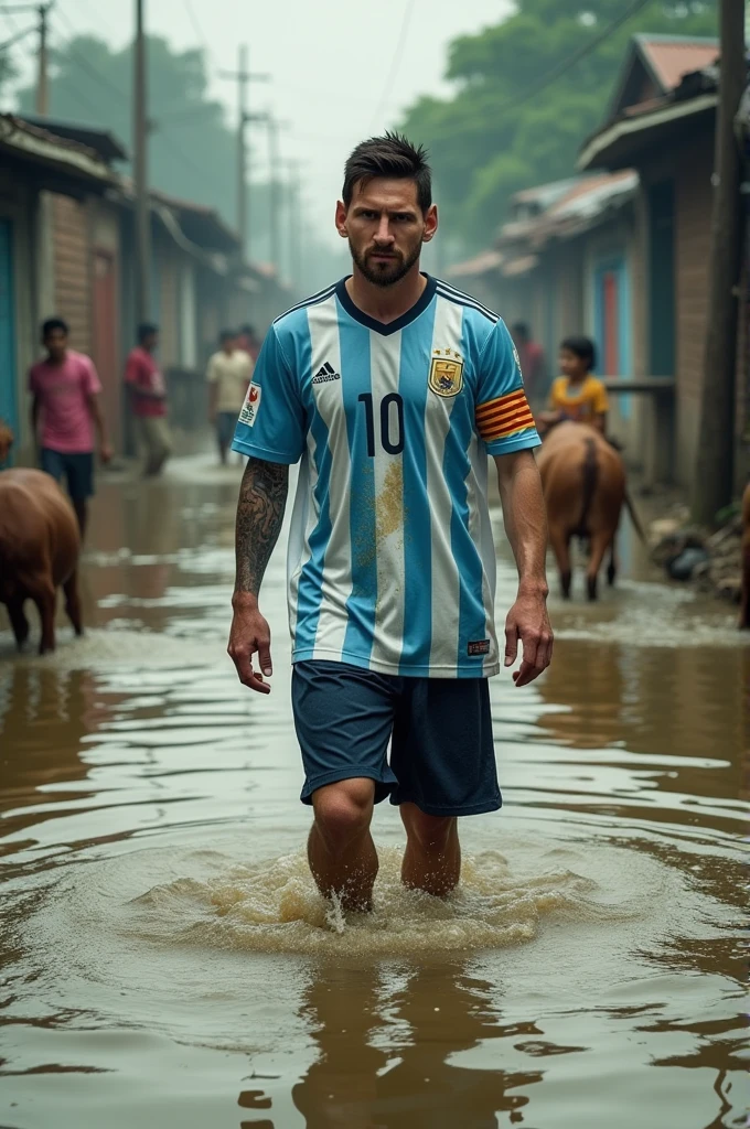 Messi in Bangladesh flood