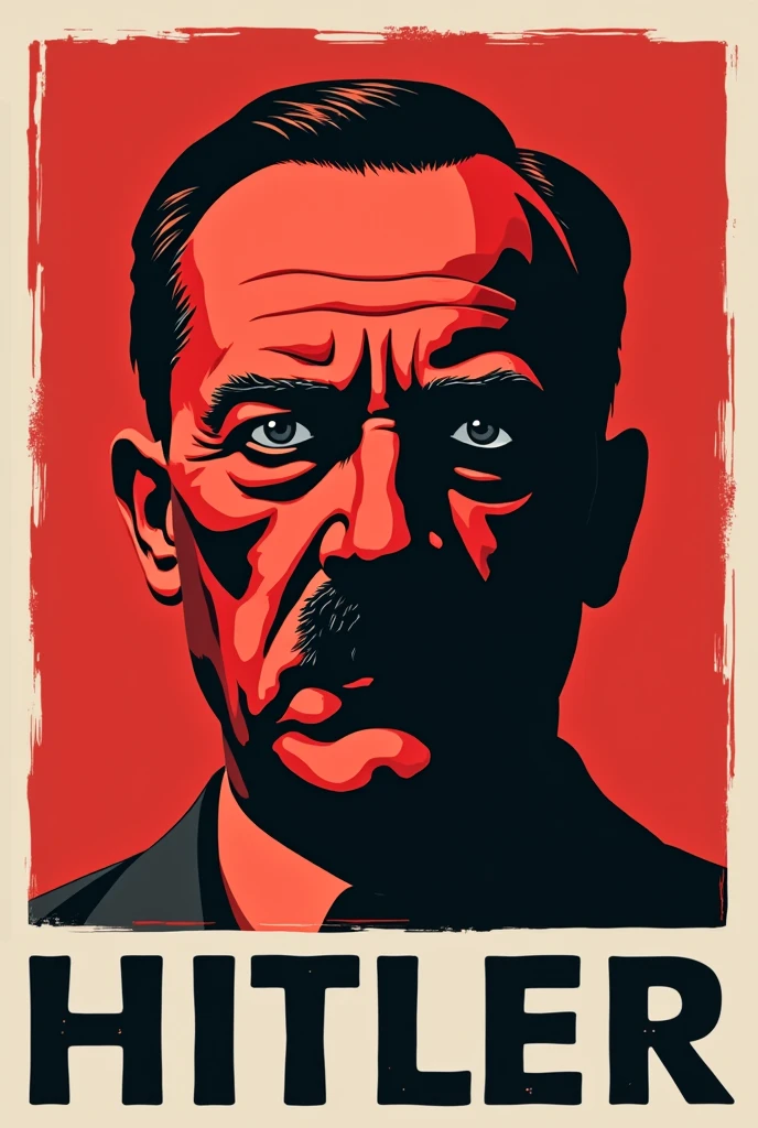 Design a logo for my advertising agency company, is called "Hitler" and your palette should have the colors red, black and white
