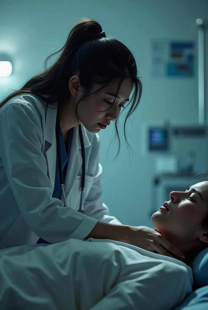 Women doctor crying sad injury 