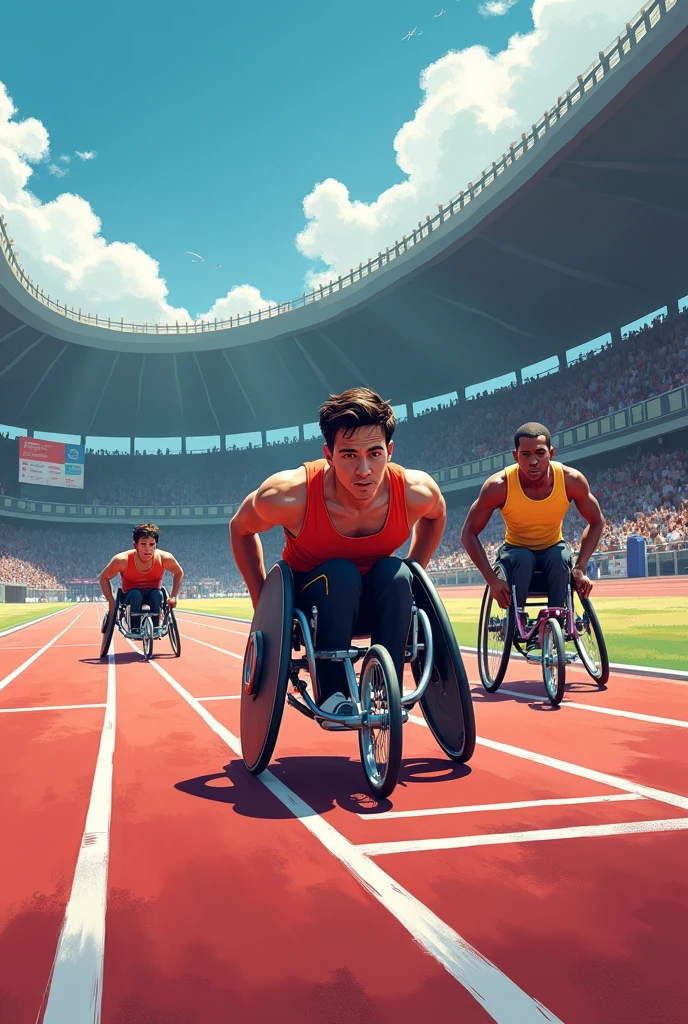 Design a poster for an event that provides a platform for the specially-abled to showcase their talents to the broader, more privileged society. In this show some athletes playing wheel chair racing