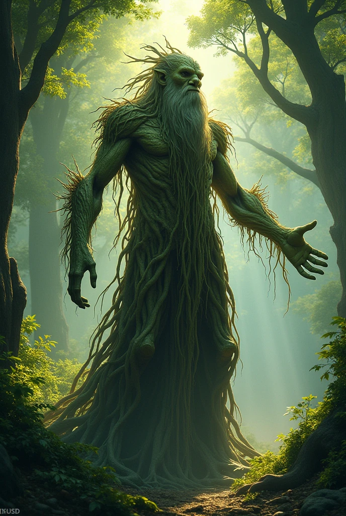 Treebeard heals with magic，Style: Art Nouveau novuschroma15, 32k UHD resolution, high quality, Professional photography, closure, Realism and the touch of emotion: Inoue&#39;s works show meticulous attention to detail, Bring characters to life with realistic proportions and anatomical accuracy, Simply pursuing realism; instead, Art with emotional depth, Capture the essence of the character through their expressions and movements.Intricate details, Very detailed,