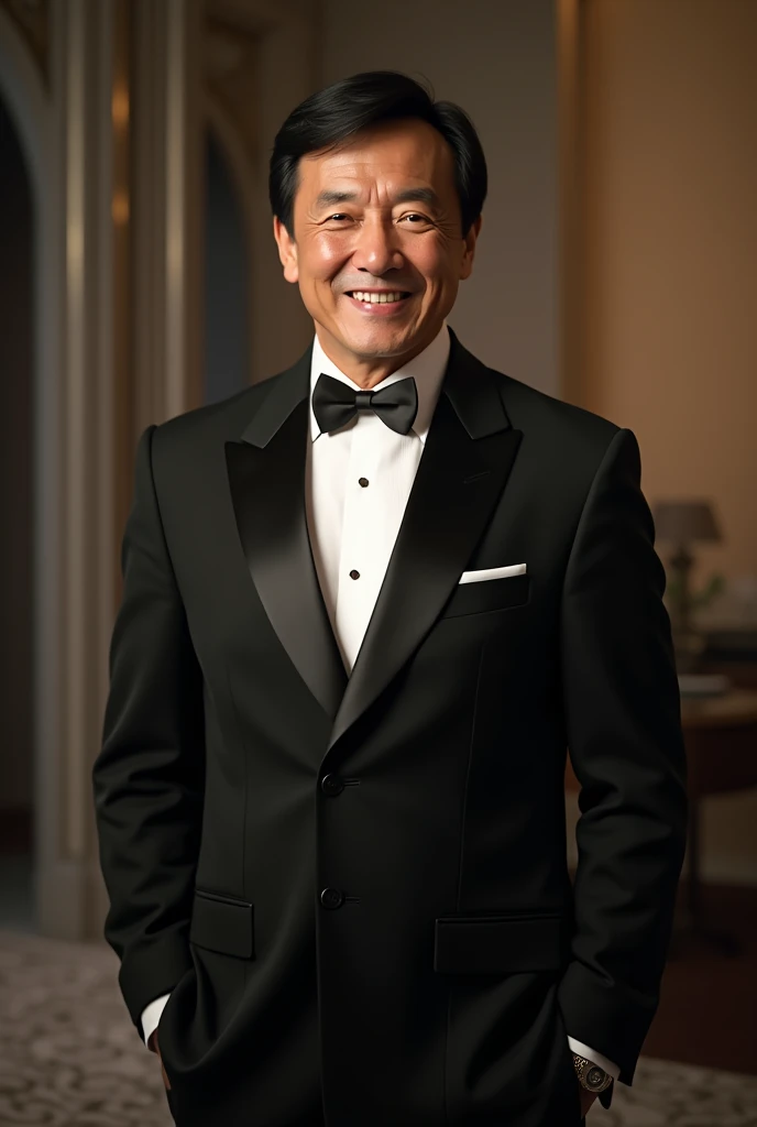 Jakie Chan in tuxedo
