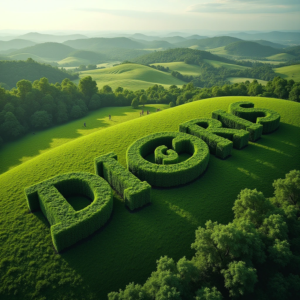 In the distance a great vegetation forms these letters DIORIS aerial view 