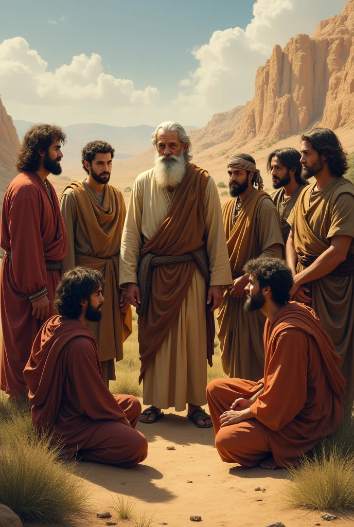 Biblical character Jacob and his 12 sons