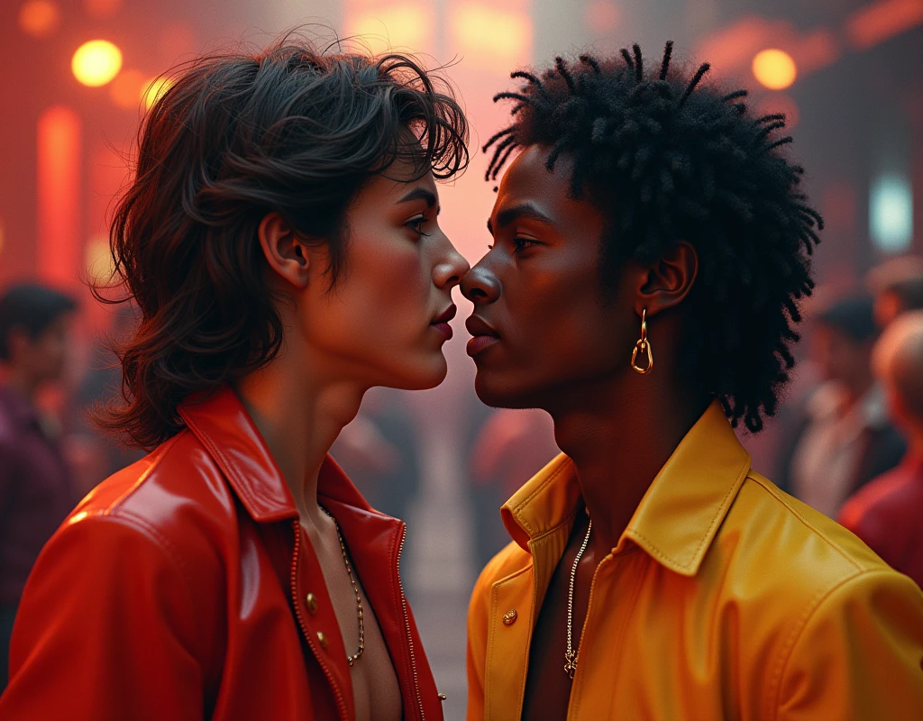 "Say Say Say" is an R&B duet song and music video by Paul McCartney (39) and Michael Jackson (23) in 1983., masterpiece, incredibly absurd resolution, absolutely resolution, ultra high resolution, Rich facial expressions, Raw photo, depth of field, entirety of sharp focus, professional, vivid colors, perfect anatomy, ideal facial features, ideally proportioned figure, perfectly beautiful body, super detailed skin,
