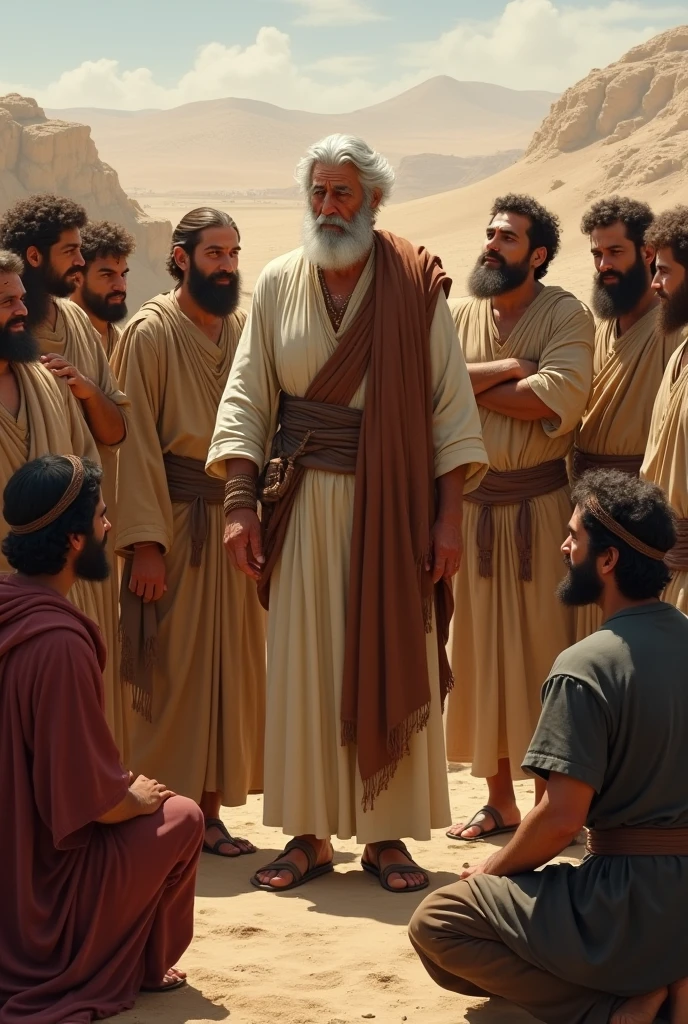 Biblical character Jacob and his 12 sons