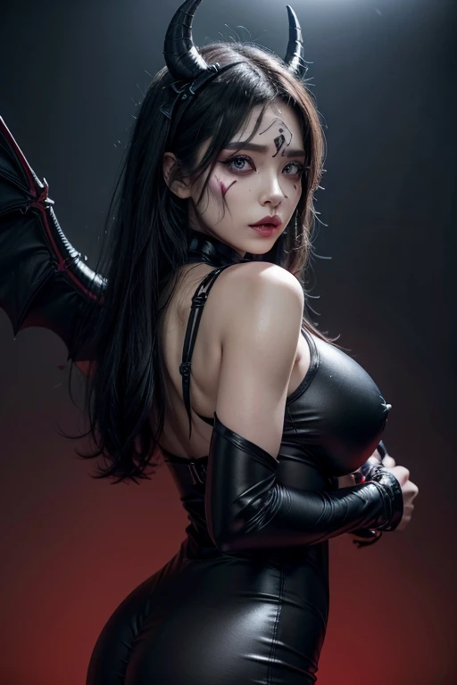 Big Tits,Big Ass,
daemon (Demon)
• Costumes: Black bodysuit with red and purple accents。Chest and shoulders、Metal armor-like parts are added to the arms.、Creates a dark atmosphere。He has large black horns on his head.、Attaching large wings to the back will make it even more impressive.。
• Makeup: Black and red smoky eye makeup、Add black face paint to the corners。Emphasizes sharp cheekbones、Apply dark lip color to your lips。