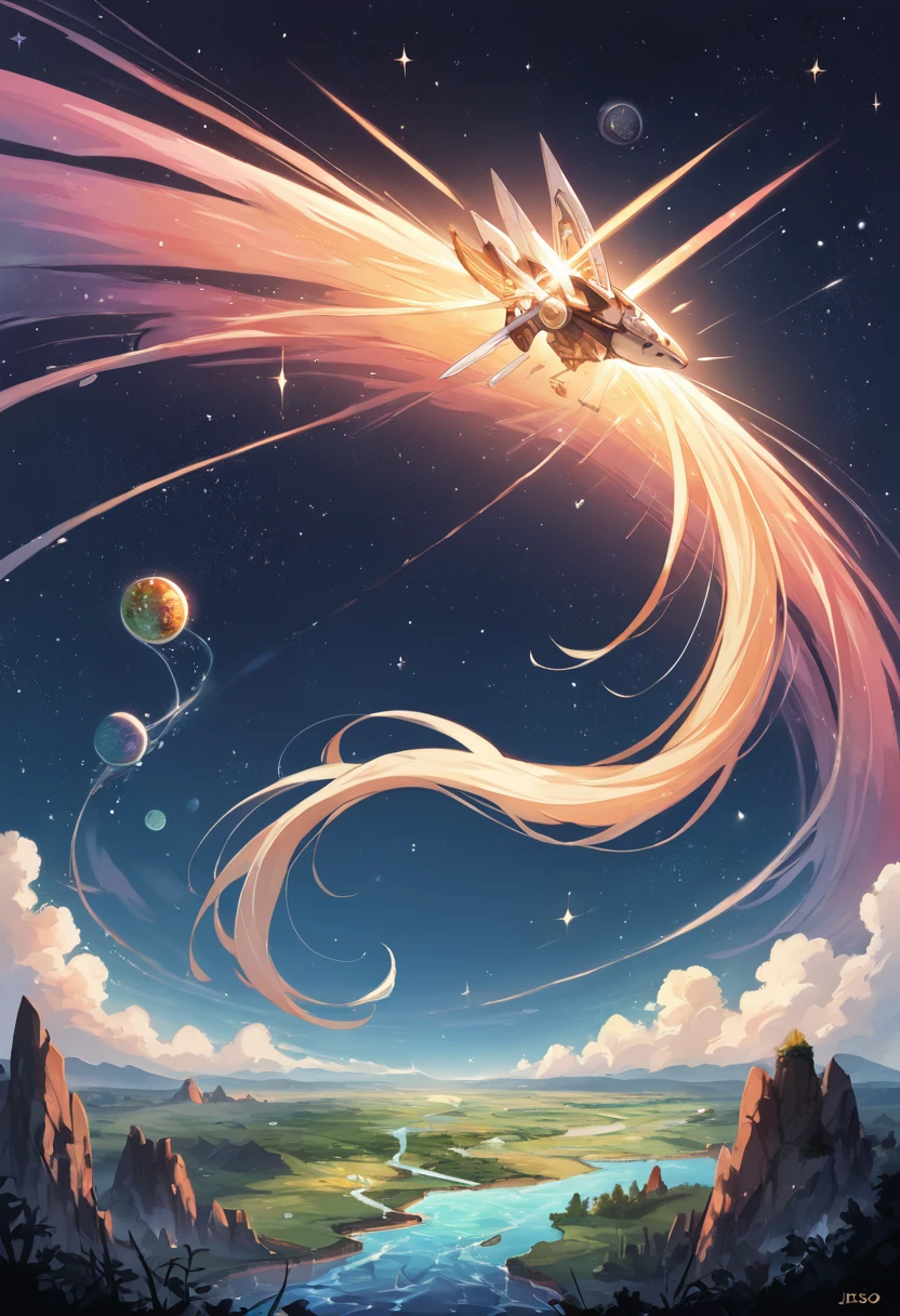 rating_safe, score_9, score_8_up, score_7_up, score_6_up, score_5_up, score_4_up, hires, source_furry, gorgeous, Landscape, Noite, flor, Jardim, Starry sky, constellations, atordoante, vista, water, quente, aconchegante, peaceful, Meteoro, cosmico, Magic, magia, particuls, Justo,