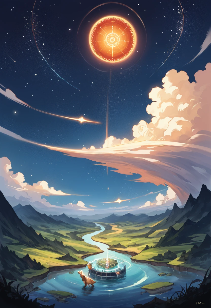 rating_safe, score_9, score_8_up, score_7_up, score_6_up, score_5_up, score_4_up, hires, source_furry, gorgeous, Landscape, Noite, flor, Jardim, Starry sky, constellations, atordoante, vista, water, quente, aconchegante, peaceful, Meteoro, cosmico, Magic, magia, particuls, Justo,