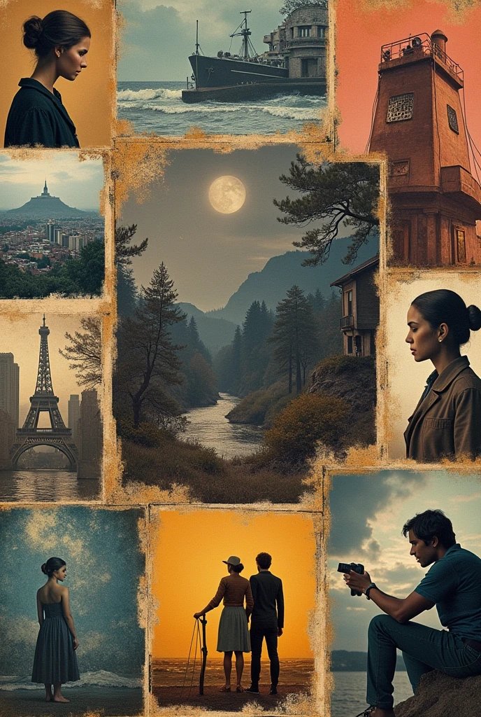 Make me a cover of the History of Photography as a title and with images related to the topic