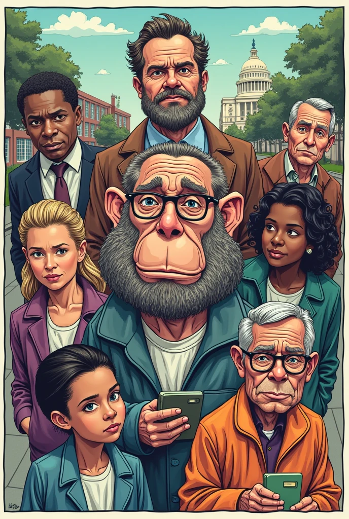 create editorial cartoon about our community during the monkey pox pandemic and than can also relate it to the function of media in democratic society?