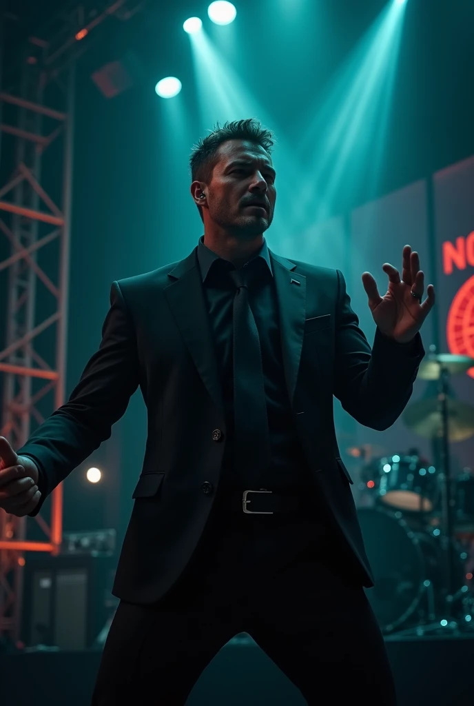 male singer performer concert about crime theme