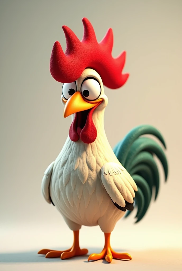 Animated rooster with tennis hairdo handsome groomed