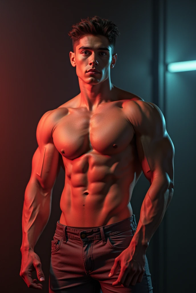 1 male ager, extremely detailed and realistic, muscular male body, athletic build, not dressed at all, detailed facial features, beautiful eyes, nose, lips, flawless skin, chiseled jawline, intense gaze, dramatic lighting, cinematic angle, vibrant colors, dramatic shadows, photorealistic, hyper detailed, 8k, high quality, with big dick, full body
