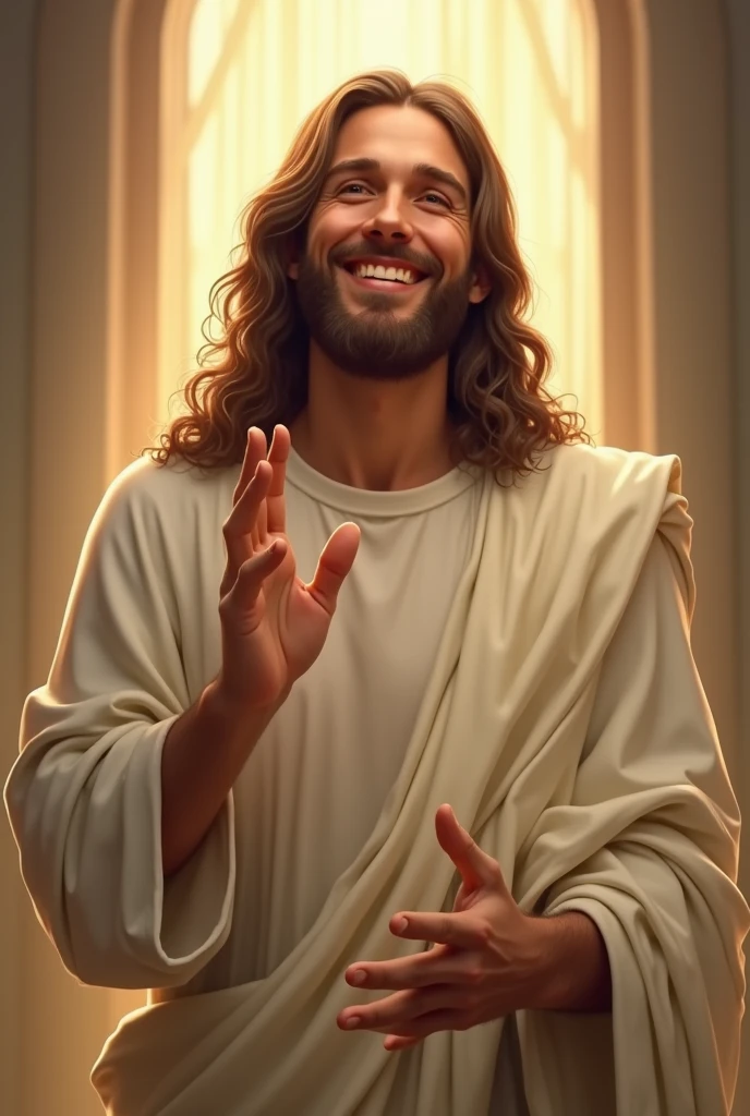 Jesus smile pic Full bady
