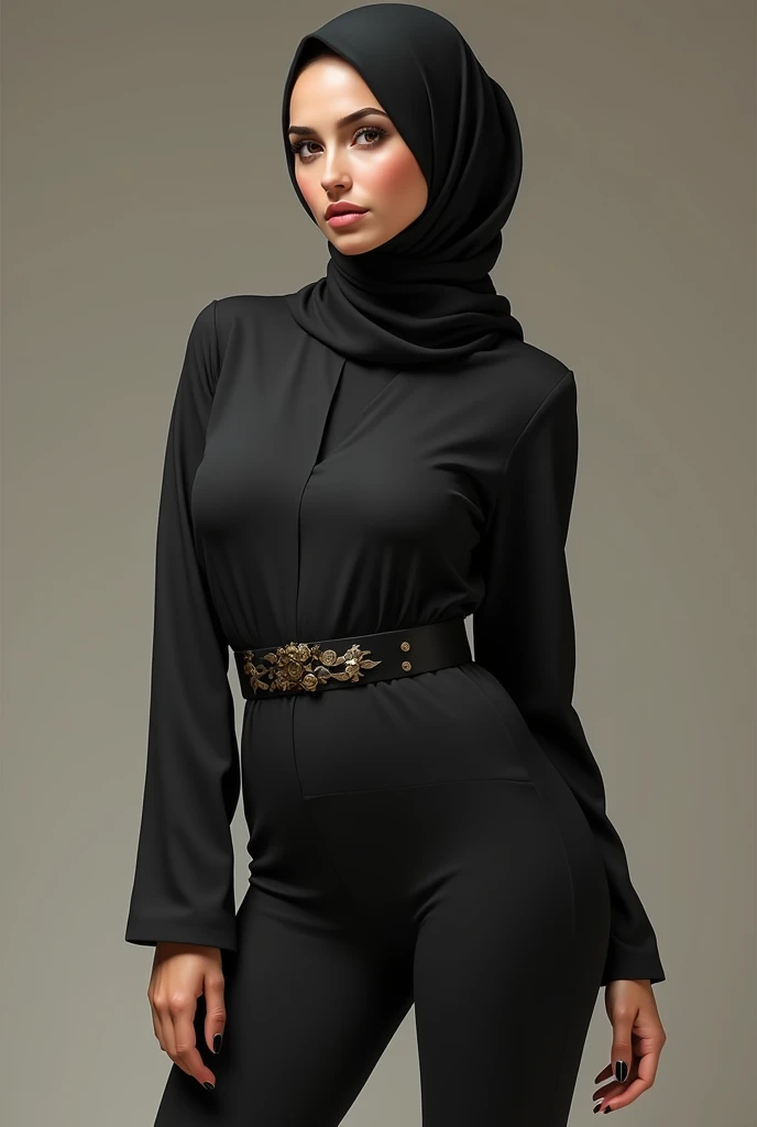 ((best quality)),perfect face, hijab, niqab, leggings, long legs, sexy pose,