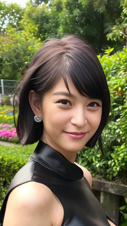 


最high quality, 8k, Vibrant, Sharp focus, high quality, High resolution, Middle-aged women, Mature Woman, 5, (Whole Body Ezbian), (High heels face detail, Highly detailed eyes, Plump figure、Plump face、((big 1.6))、(((Large Breasts)))、((Black leather clothing))、garden、Random Hairstyles、A kind smile、