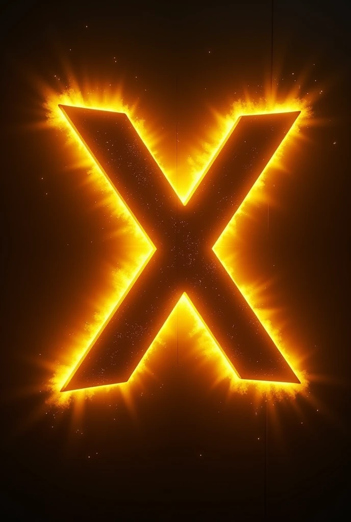 The letter "X" with yellow orange aura
