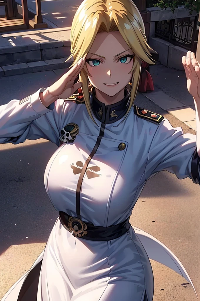 8k(White military uniform, Dark and evil skull:1.5 )
Masterpiece(woman,Huge breasts,Huge breasts:1.5,とても唇が赤いHuge breastsを強調,Big Ass,Narrow waist,Long legs,Green Eyes Standing)
8k((Anime Style,Henyohe 8k((Anime Style,A sloppy smile,What we are looking for,Face mischievous face,The facial expression is accurate:1.1))))
8k(Staring at me)
8k((Focus on the face))
8k(The facial expression is accurate)
8k(きれいなwoman)
8k(Tight fit)
8k(Model standing)
(Alice in Wonderland)
8k((Right hand salute:1.3))
8k(Long blonde hair,The facial expression is accurate:1.1)