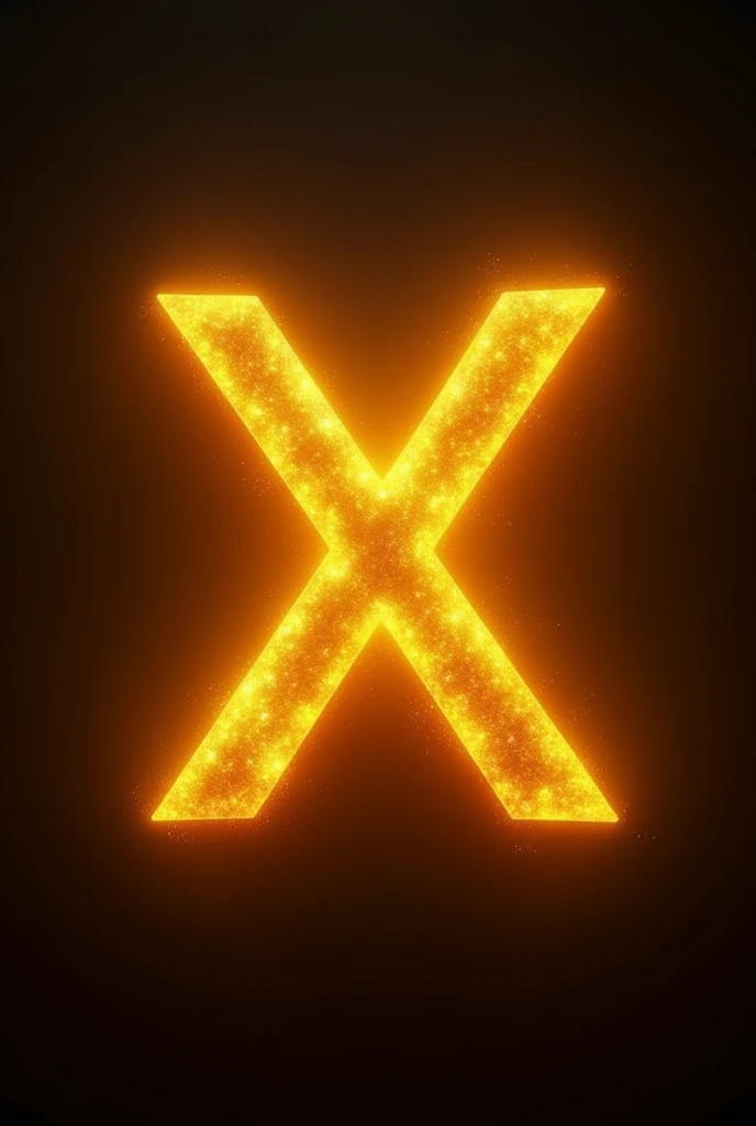 The letter "X" with yellow orange aura