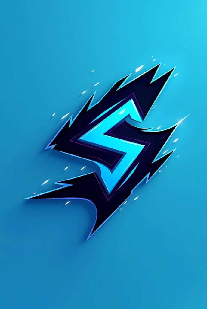 "Create an eSports logo centered around the letter 'S'. The design should be modern and edgy, with a sense of motion and power. Incorporate sharp, angular lines and dynamic shapes to give it an aggressive look. Use a color palette of sky blue and black to make the logo visually striking and energetic. The letter 'S' should be uniquely stylized to represent a competitive and futuristic feel, perfect for a gaming team. Keep the background minimal to highlight the logo's bold design."
